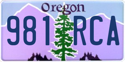 OR license plate 981RCA