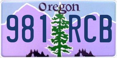 OR license plate 981RCB