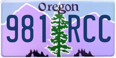 OR license plate 981RCC