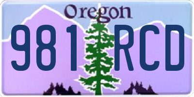 OR license plate 981RCD