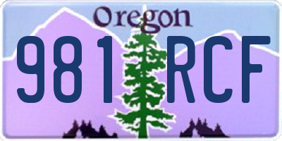 OR license plate 981RCF