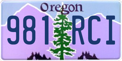 OR license plate 981RCI