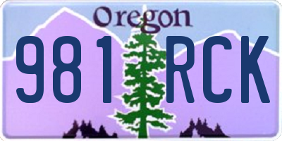 OR license plate 981RCK