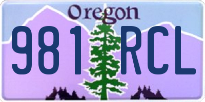 OR license plate 981RCL