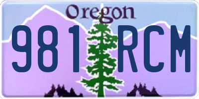 OR license plate 981RCM
