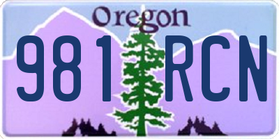 OR license plate 981RCN