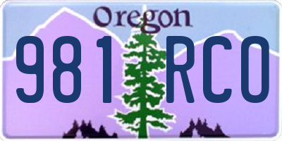 OR license plate 981RCO