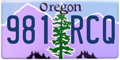 OR license plate 981RCQ