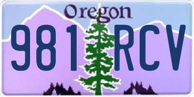 OR license plate 981RCV