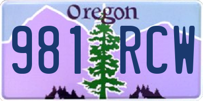 OR license plate 981RCW