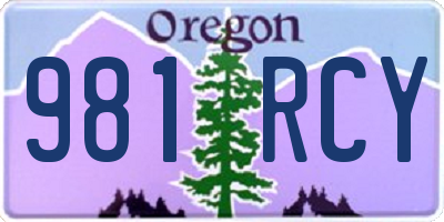 OR license plate 981RCY