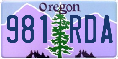 OR license plate 981RDA