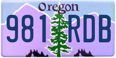 OR license plate 981RDB