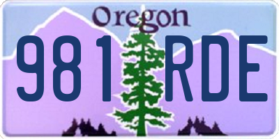 OR license plate 981RDE