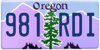 OR license plate 981RDI