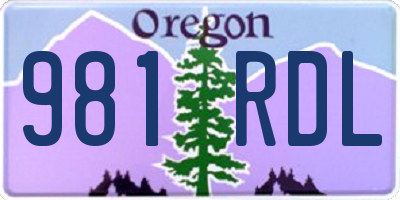 OR license plate 981RDL