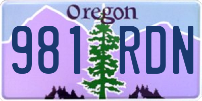 OR license plate 981RDN