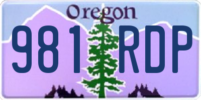 OR license plate 981RDP
