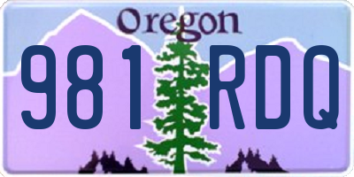 OR license plate 981RDQ
