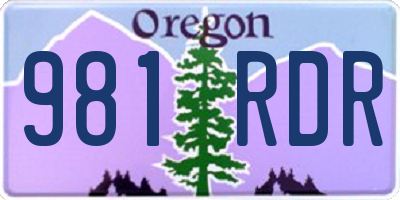 OR license plate 981RDR