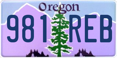 OR license plate 981REB