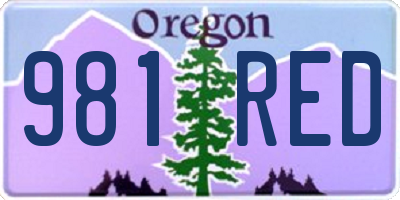 OR license plate 981RED