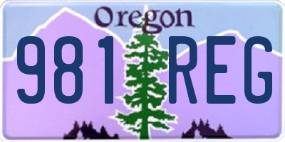 OR license plate 981REG