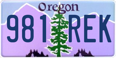 OR license plate 981REK
