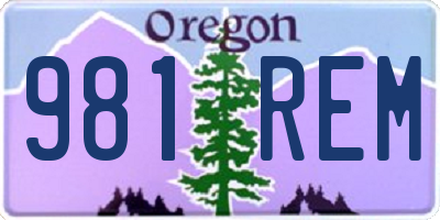 OR license plate 981REM