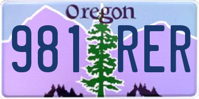 OR license plate 981RER