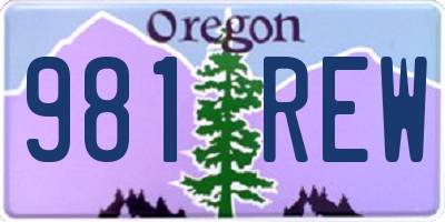 OR license plate 981REW