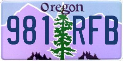 OR license plate 981RFB