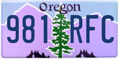 OR license plate 981RFC