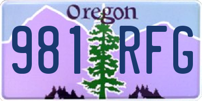 OR license plate 981RFG