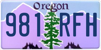 OR license plate 981RFH