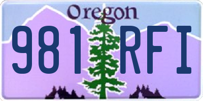 OR license plate 981RFI