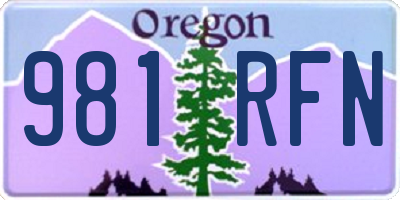 OR license plate 981RFN