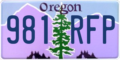 OR license plate 981RFP