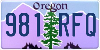 OR license plate 981RFQ