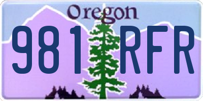 OR license plate 981RFR