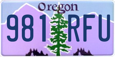 OR license plate 981RFU