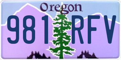 OR license plate 981RFV