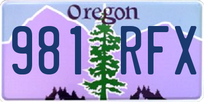OR license plate 981RFX