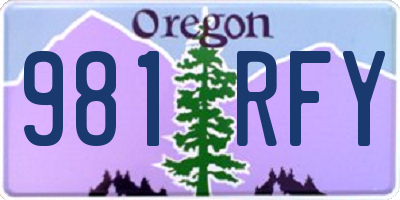 OR license plate 981RFY