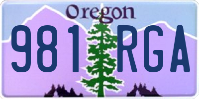 OR license plate 981RGA