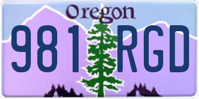 OR license plate 981RGD