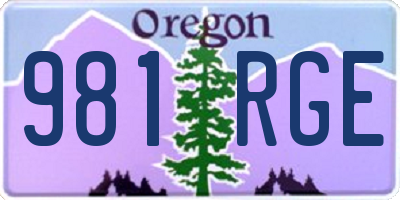 OR license plate 981RGE