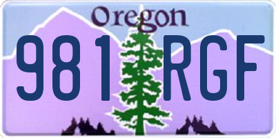 OR license plate 981RGF