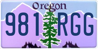 OR license plate 981RGG