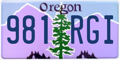 OR license plate 981RGI